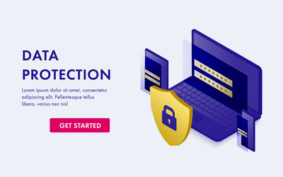 data security protection concept vector