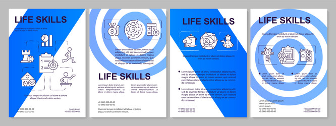 life skills purple blue template vector