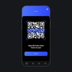 Qr code scanner ui screen concept digital vector