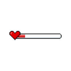 red heart and line progress bar with one part vector image