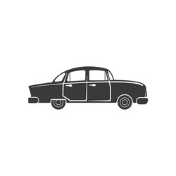 retro auto car side view isolated black vehicle vector