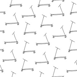 Seamless pattern scooter background simple design vector