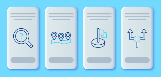 set line location flag unknown search and arrow vector image