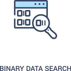 Binary data search concept 2 colored icon simple vector