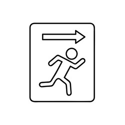 exit icon fire alarm emergency lightning vector image