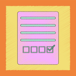 flat shading style icon checklist questionnaire vector image
