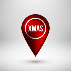 red bubble map pointer badge vector image