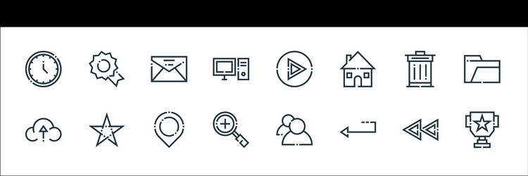 Web essentials line icons linear set quality vector