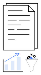 data analysis with documents growth chart vector image