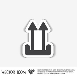 Fragile symbol arrow up logistic icon vector