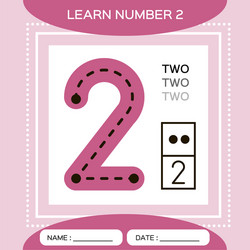 Learn numbers 2 two children educational game vector