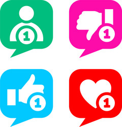 simple buttons with user feedback social network vector image
