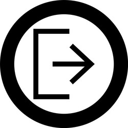 symbol exit icon black color in circle round vector image
