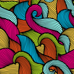 Ultraviolet neon wavy lines seamless pattern Vector Image
