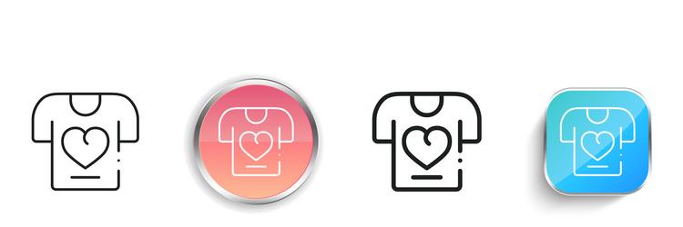 clothes icon thin linear regular and button style vector image
