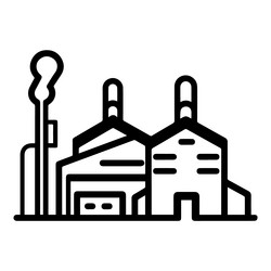 Factory flat icon set isolated on white background