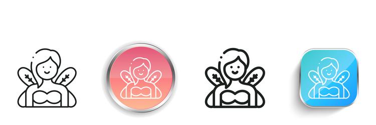 fairy icon thin linear regular and button style vector image