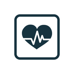 Heart pulse icon rounded squares button vector