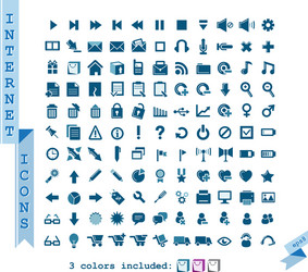 Internet communications business icons set vector