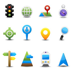 Map and Location Icons vector
