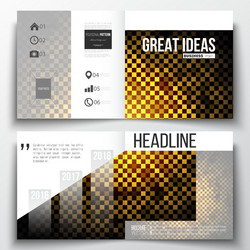 set of square design brochure template abstract vector