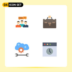 4 universal flat icons set for web and mobile vector image