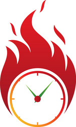 clock fire deadline icon in abstract style Vector Image