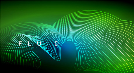 digital flowing wave particles abstract background vector image
