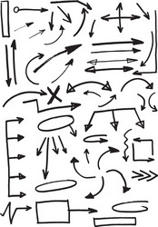 Doodle drawing arrow elements Royalty Free Vector Image