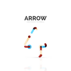 linear arrow abstract logo connected multicolored vector image