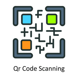 qr code scanning fill outline icon design i vector image