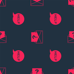 set speech bubble with text help and envelope vector image