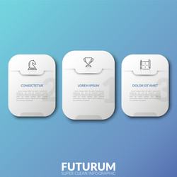 Three Rounded Colored Rectangles Three separate white rounded rectangles Royalty Free Vector