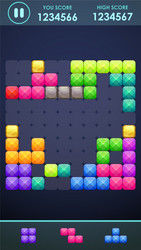 vertical mobile phone screen with block game vector image