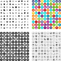 100 sport life icons set variant vector