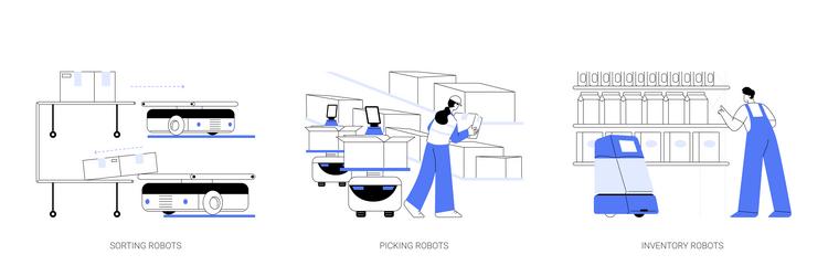 autonomous mobile robots abstract concept vector image
