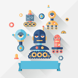 Flat Style Robot Technology Background vector image