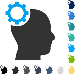 Intellect gear framed icon Royalty Free Vector Image