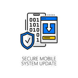 secure mobile system software update line icon vector image
