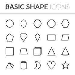 Basic geometric shapes icon set Royalty Free Vector Image
