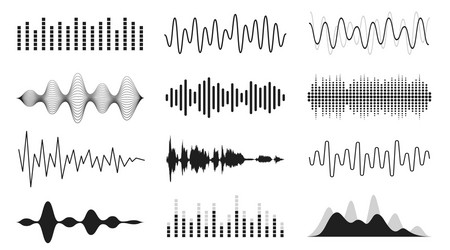 Sound Wave Patterns - Analog & Digital vector image