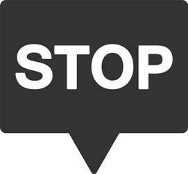 stop banner flat icon vector