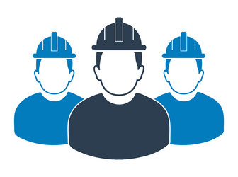 Worker team icon flat style eps vector