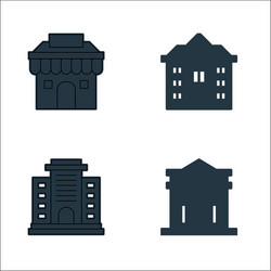 building line icons linear set quality vector image
