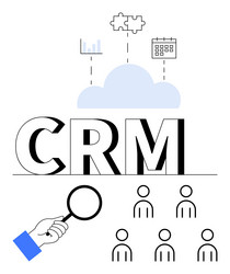 crm concept with cloud integration analytics vector image