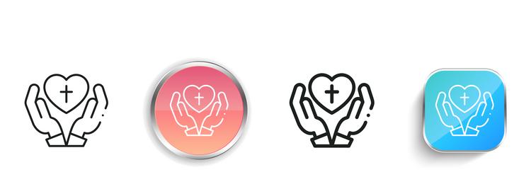 faith icon thin linear regular and button style vector image