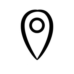 hand drawn coordinates location point gps map vector image