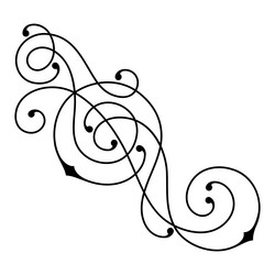 line curl element modern decorative linear vector image