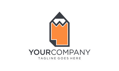 Pencil and book logo design concept Royalty Free Vector