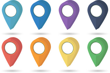 Pointer map set pin location icons pointers icon vector